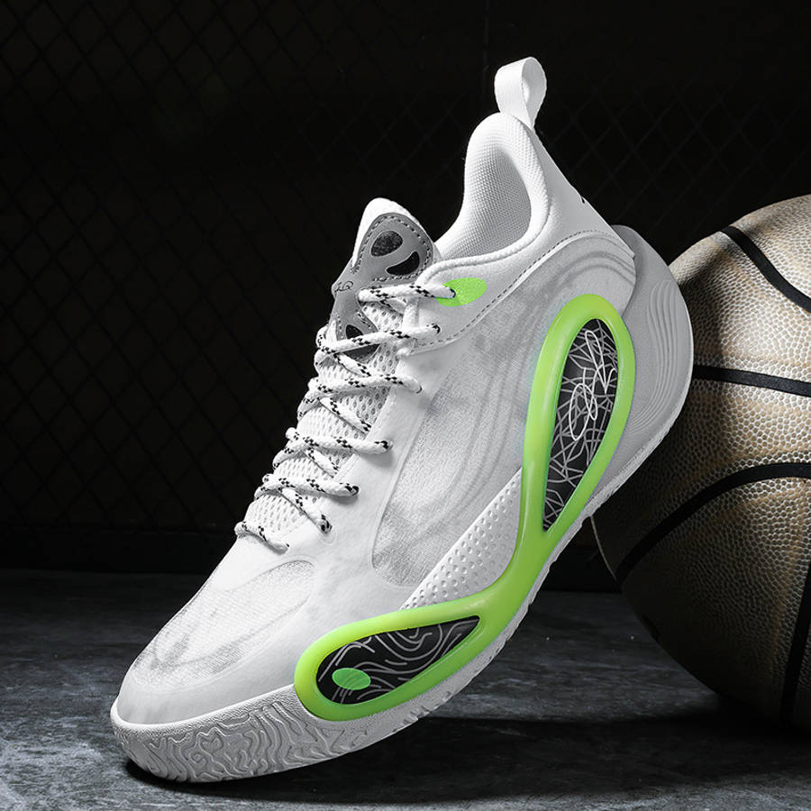 Basketball Shoes Color White And Green Sizeuk 4.5