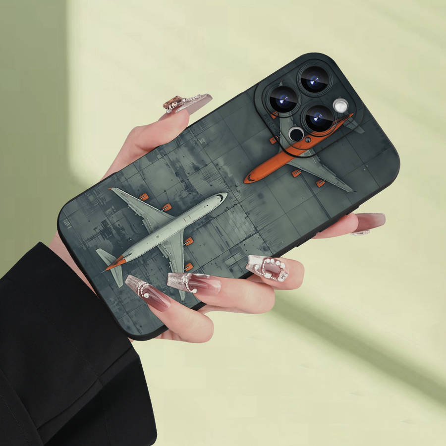 Black For iPhone Airplane Patter Phone Case