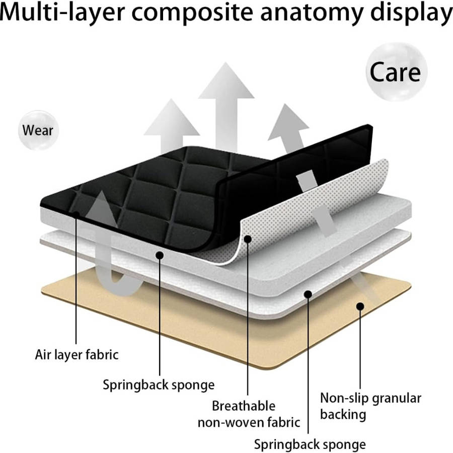 Car Seat Cushion Gray 2Pcs Pack