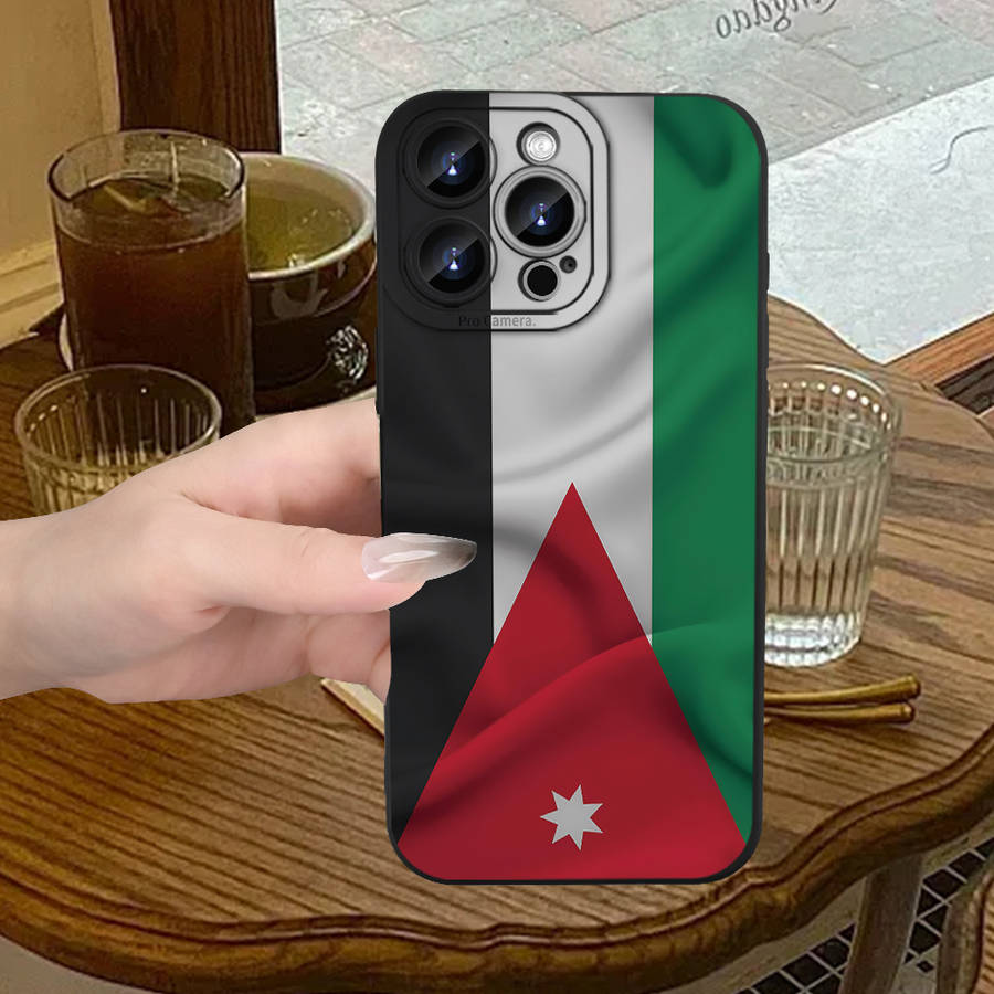 1Pc Black For iPhone 11 Flag Of TPU Painted Phone Case