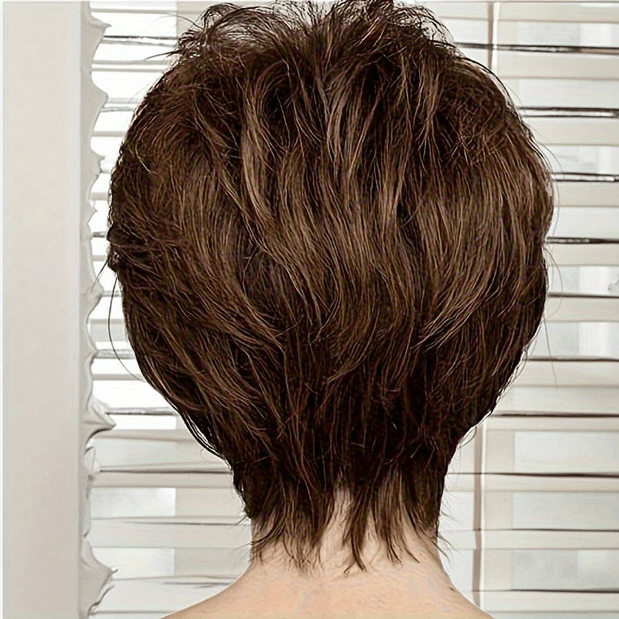 Black Womens Wigs Hair Length 25.4Cm