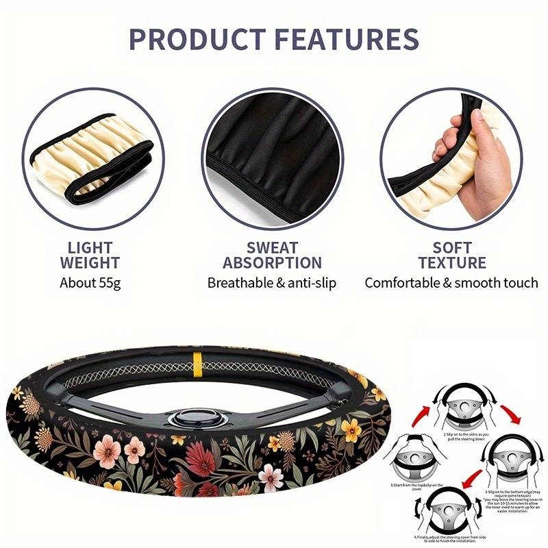 Car Steering Wheel Cover 38X38 Style Digital Printing