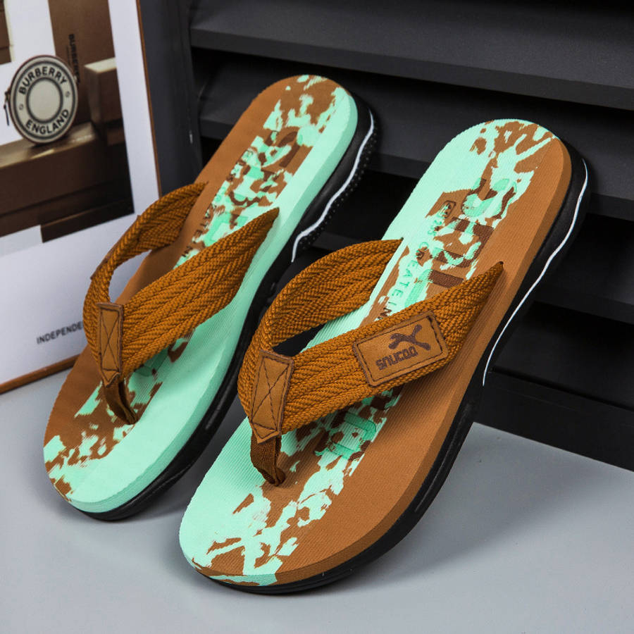 Men Slippers Summer Style Blue Size Uk 7.5