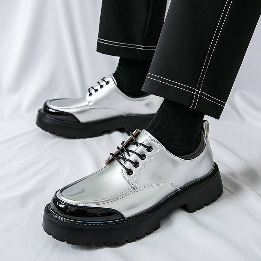 Mens Leather Shoes Color Silvery Sizeuk 8