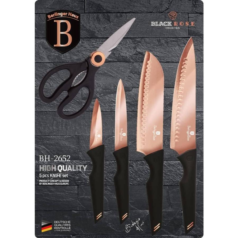 Kitchen Knives Color Rose Goldenblack