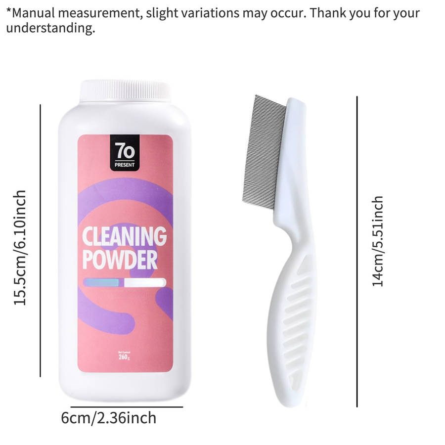 Pet supplies Quantity Peppermint Scent Dry Cleaning Powder  Add  Deshedding Comb Two    Piece Set