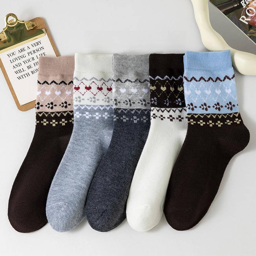 Women S Socks Color Mixed Color 5 Pairs Size Onesize