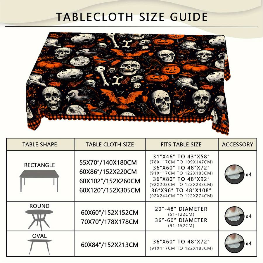 Halloween tablecloth decoration size Round 152.4152.4cm