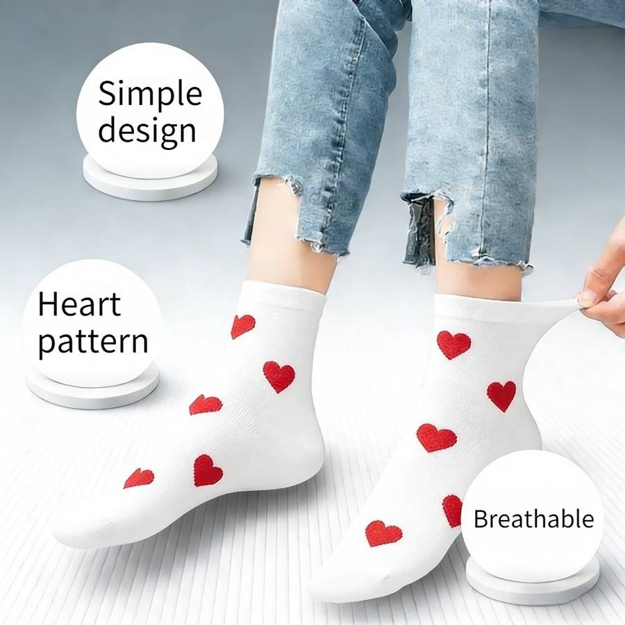Women S Socks Color 5Pairs White Size Onesize