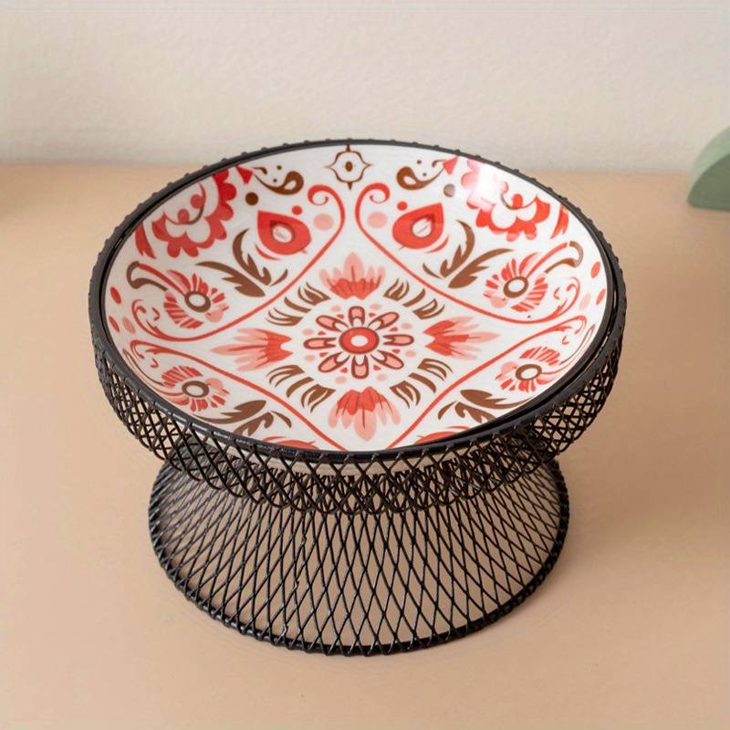 Pet Supplies Color 15Cm Bohemian Plate  Yellow   Add   Grid Rack