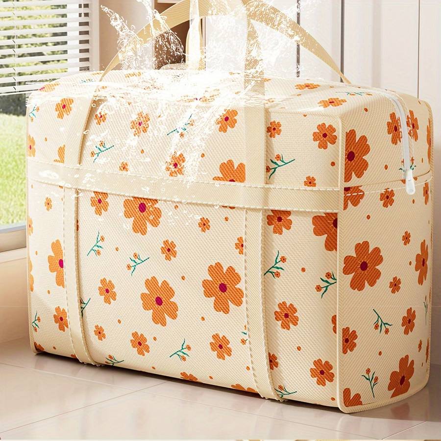 4Pcs Folding Storage Tote Duvet Dust Tote Orange Size L