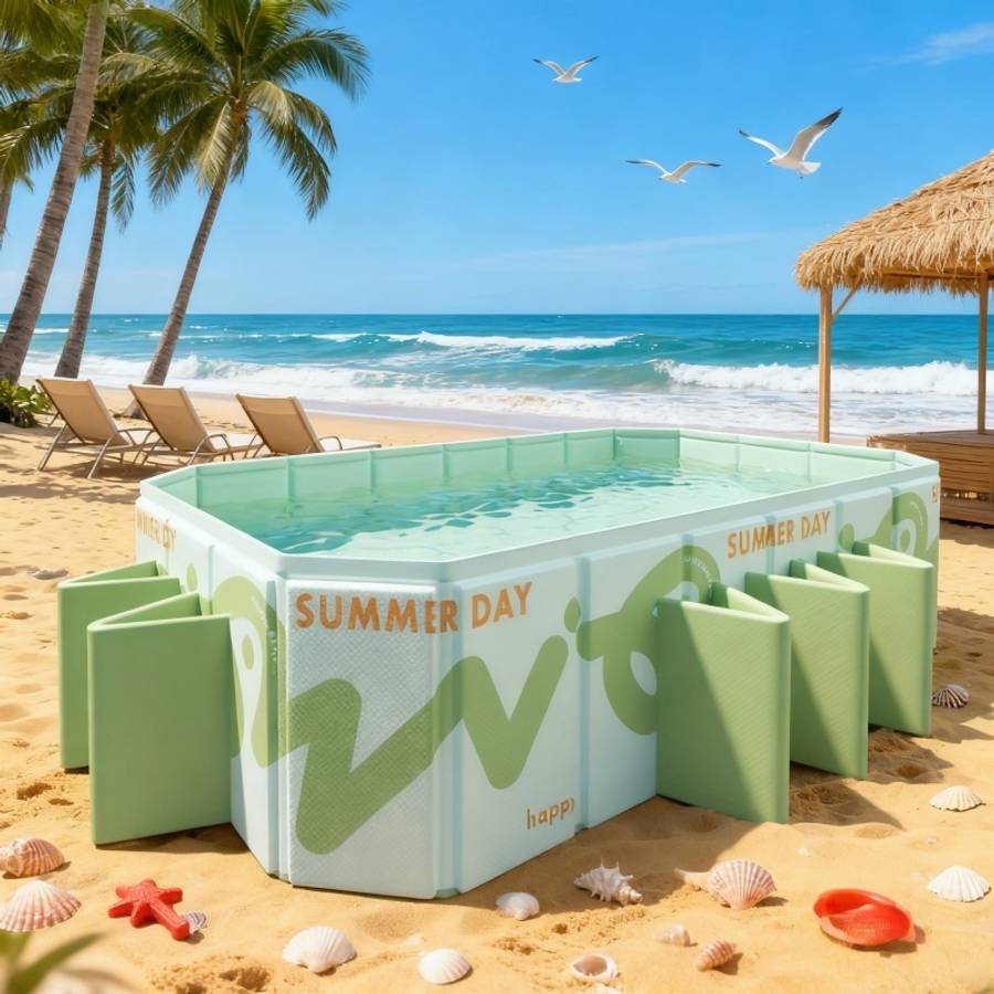 Swimming Pool Model 219.98*135*50Cm Senoxy Green 002  10 Ocean Balls