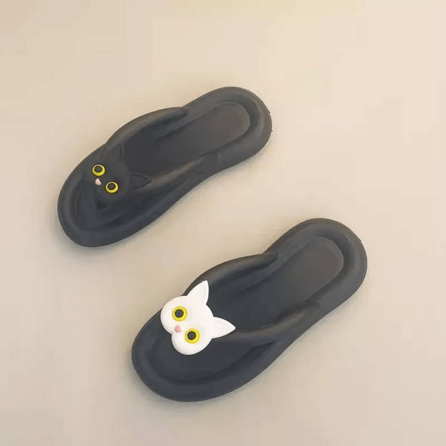 Ladies Summer Flip Flops Black Uk 3.5-4