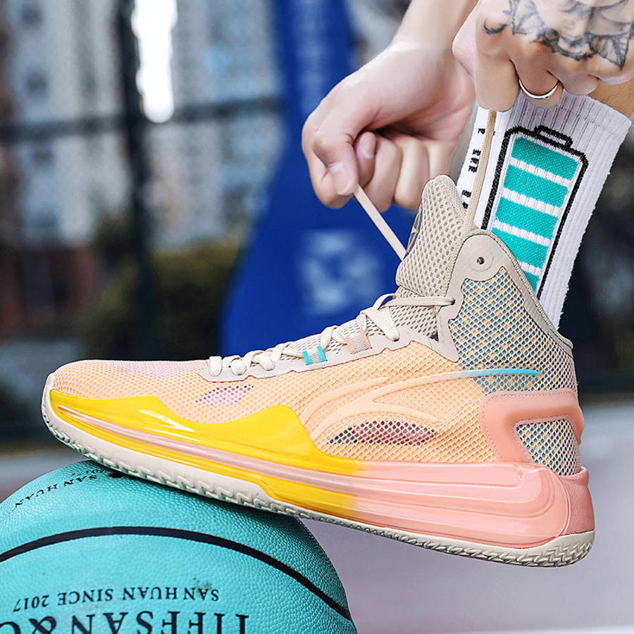 Basketball Shoes Color Fluorescent Milky Yellow Sizeuk 6