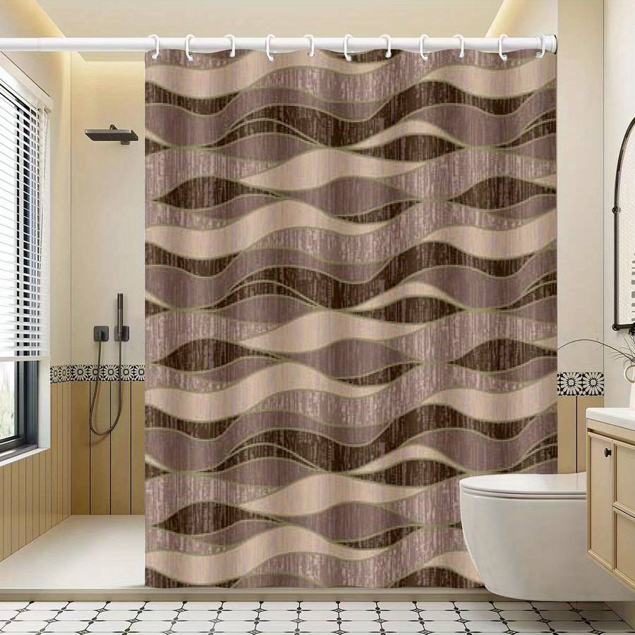 Waterproof Shower Curtain Color Brown Size 100X180 100.0Cm*180.01Cm