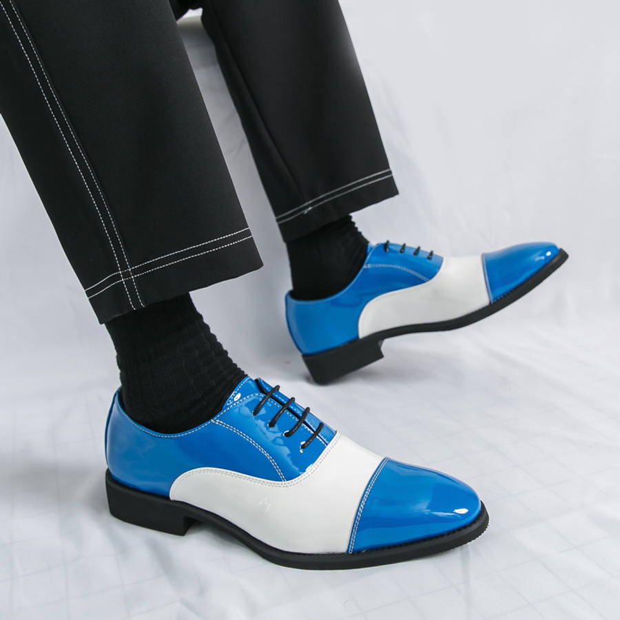 Mens Leather Shoes Color Black White Red Sizeuk 5.5