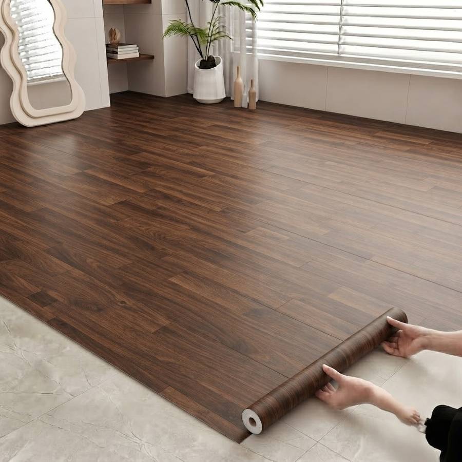 Self Adhesive Floor Stickers Walnut 40Cm*600Cm