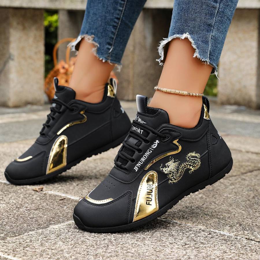 Women S Sneakers Color Black Golden Sizeuk 6