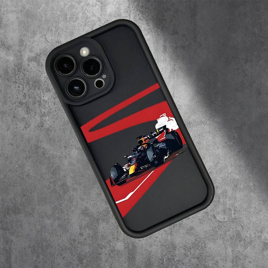 1Pc Black For iPhone 13 Pro Cool Racing Car Design Phone Case