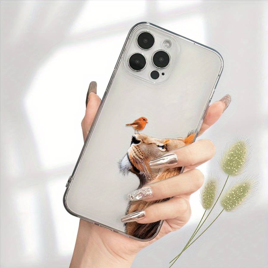 1Pc Transparent For iPhone 12 Pro African Lion Phone Case