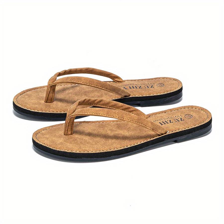 Ladies Summer Flip Flops Brown Uk 2