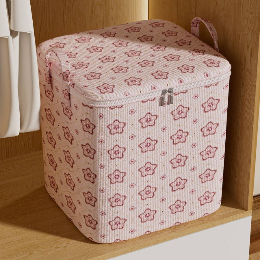 2Pcs Large Capacity Quilted Storage Bags Clothes S L 2Pc Sakura Pink