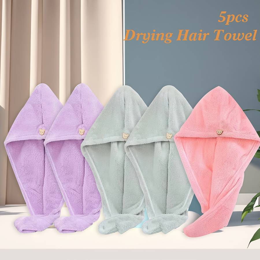 Hair Turban 5 Pack Mixed Colors