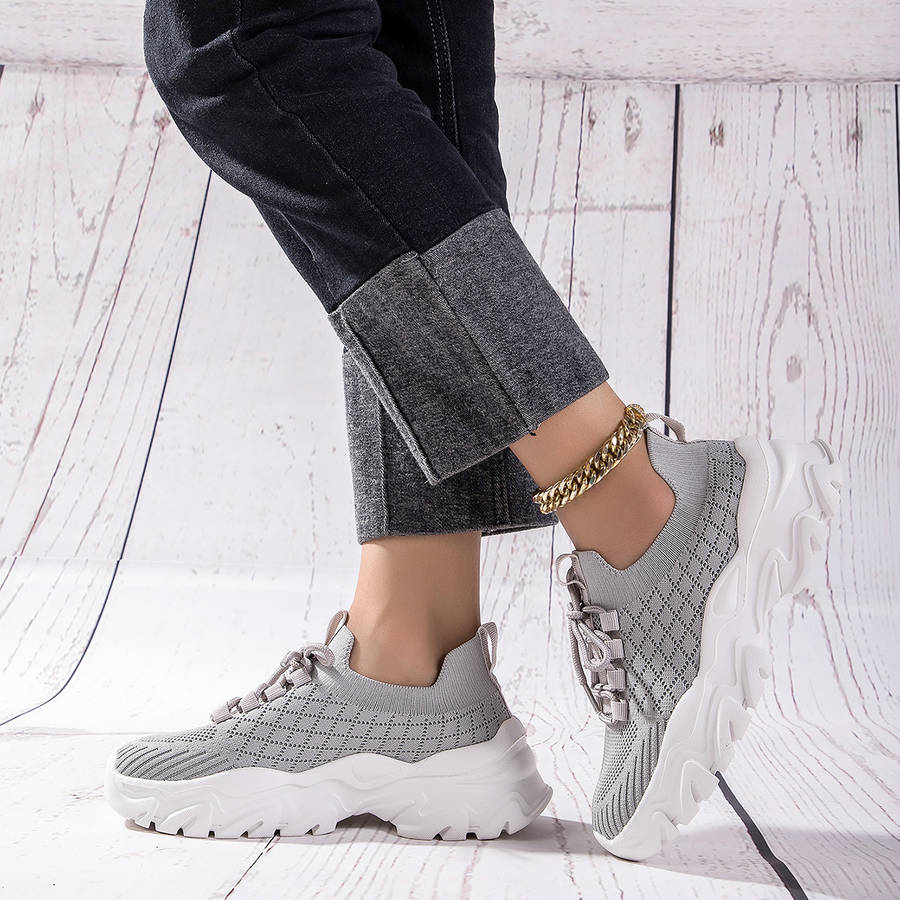 Women S Sneakers Color Light Grey Sizeuk 8