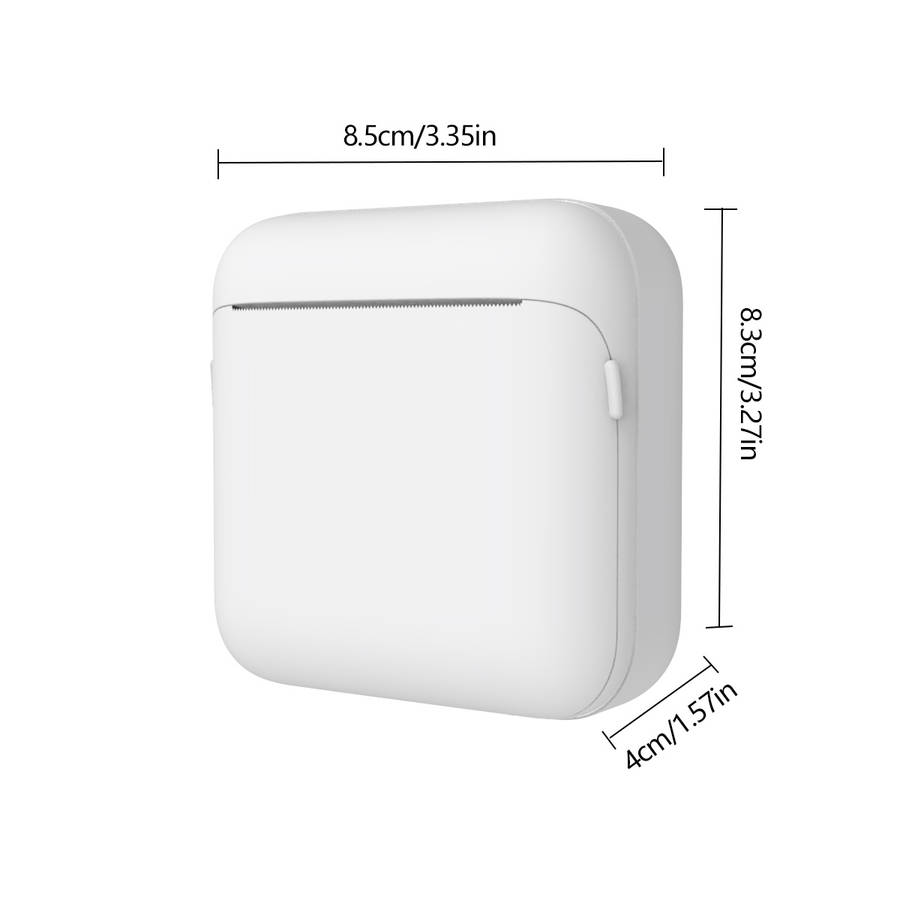 Printer Color M12 White  3 Rolls Of Thermal Paper 5.7Cm*2.5Cm  Storage Bag  Random Stickers
