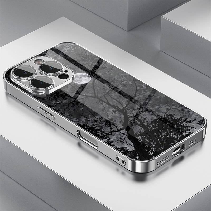 1Pc Mixed Color For iPhone 11 Pro Max Tree Moon Pattern Phone Case