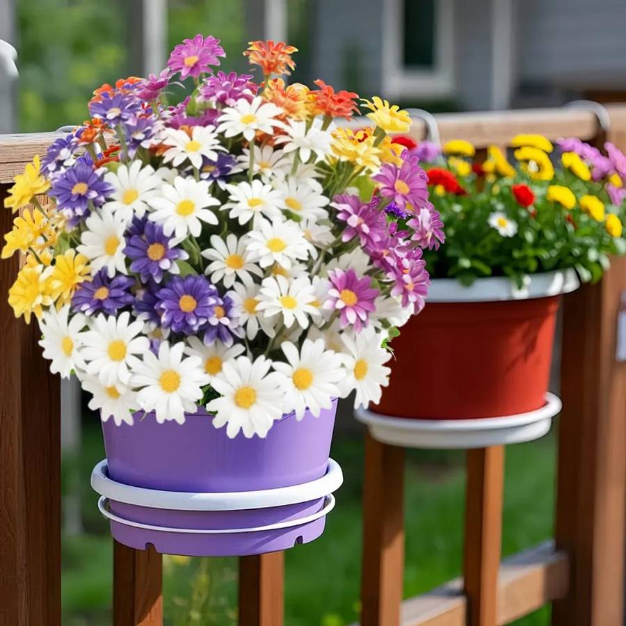 Simulated Flower Color 5 Bunches Of Beautiful Flowers