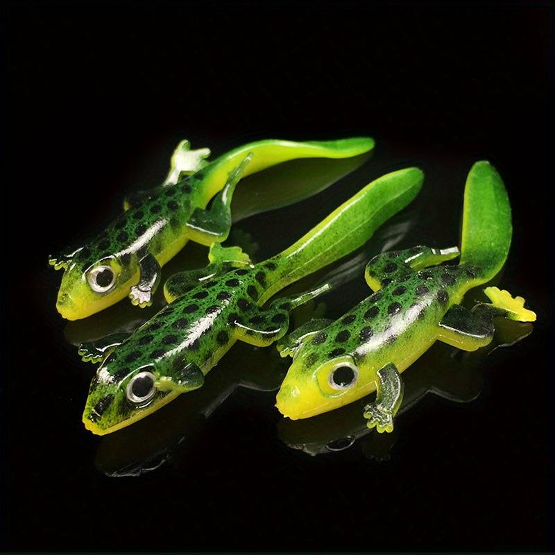 3pcs Bright Lizard-shaped Silicone Soft Baits Suitable for Freshwater and Saltwater Fishing