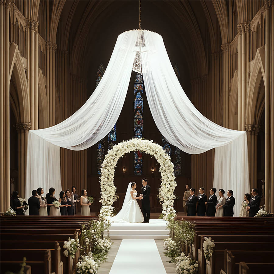 Wedding Supplies Color White Mesh Size 75*9000Cm 29.5*3543In