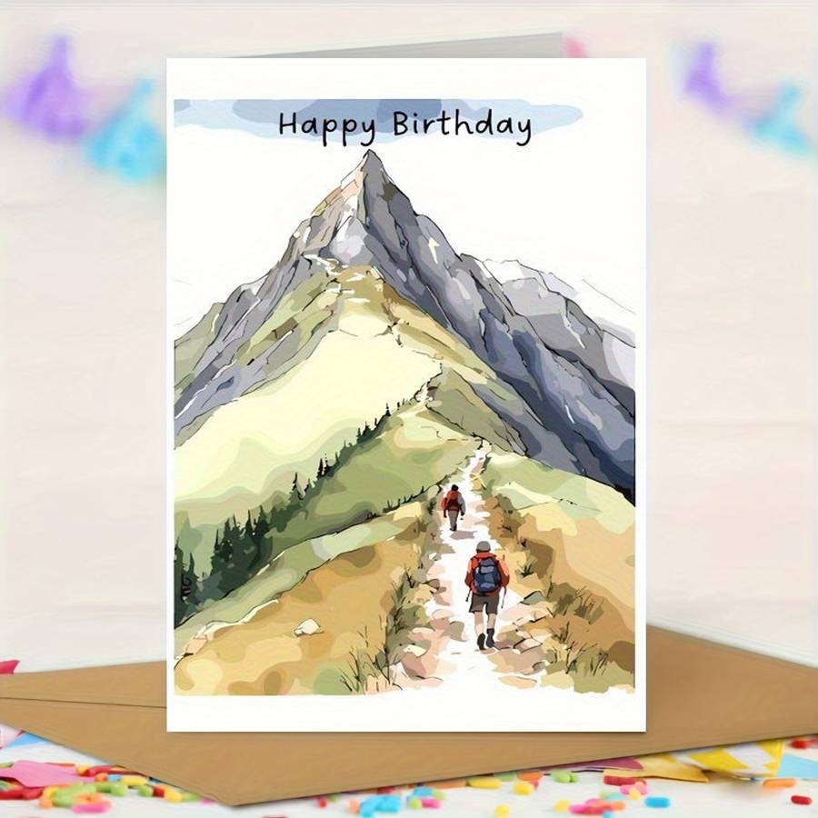 Greeting Cards Color Yellow Envelope Items 2 People Hiking