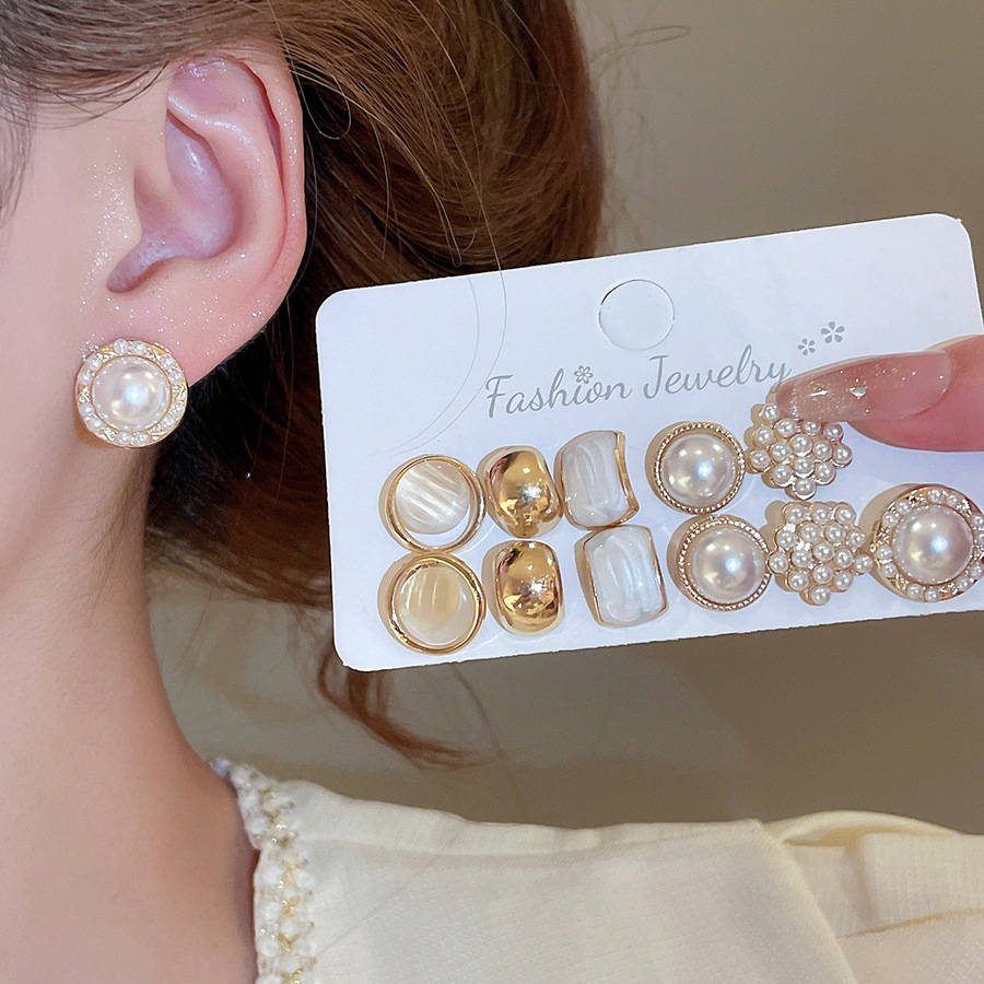 Women S Earrings Color 3 Pair Pack  White 1