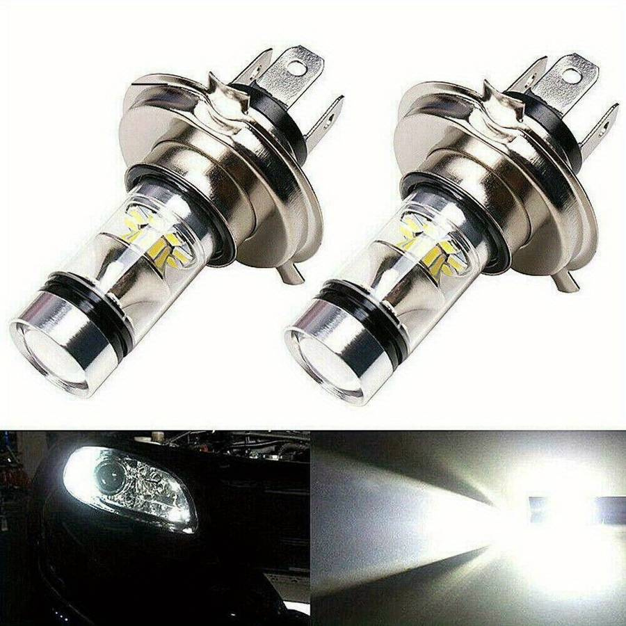 2Pcs H4 9003 LED Car Fog Light Bulbs  Low Beam 6500K 12V 100W