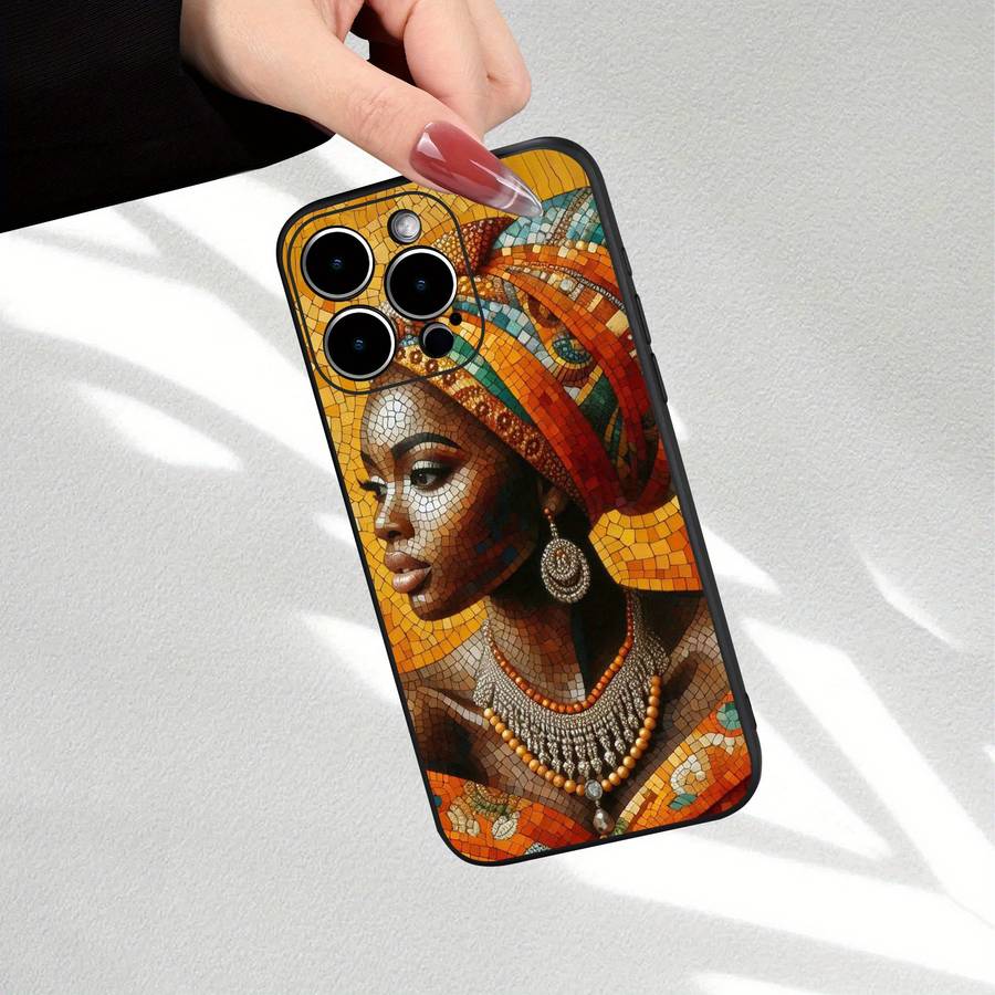 1Pc Black For iPhone 13 Pro Max African Girl Phone Case