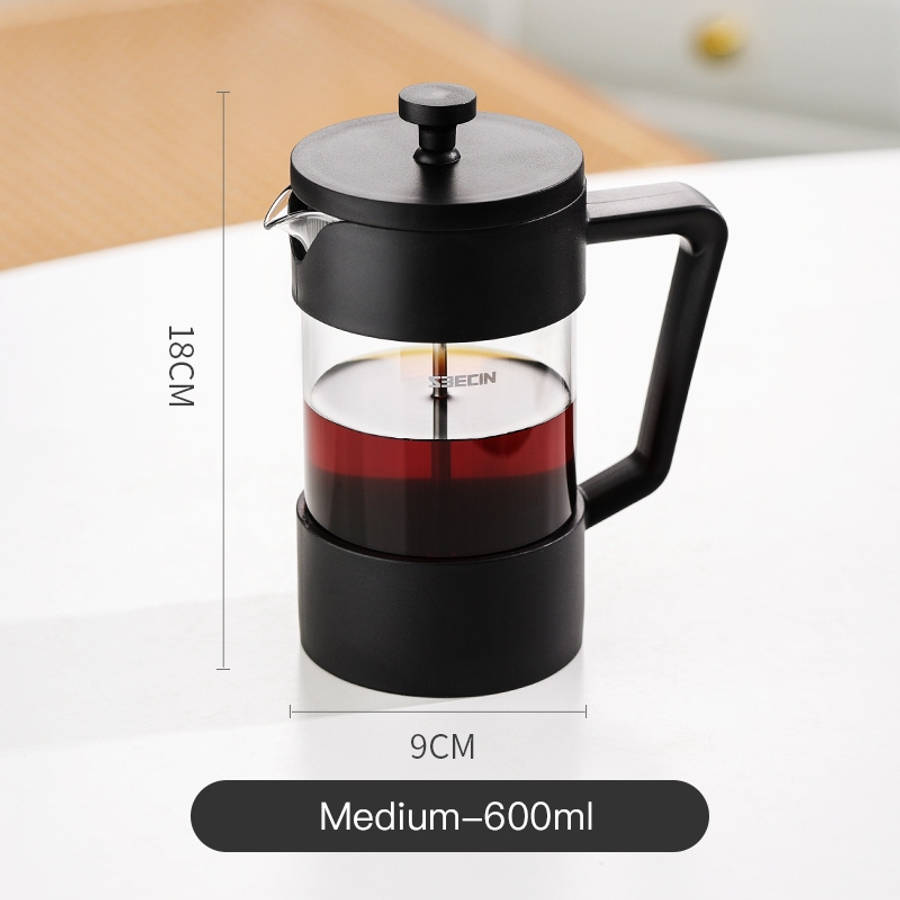 Kettle Capacity Black American French Press Pot600Ml