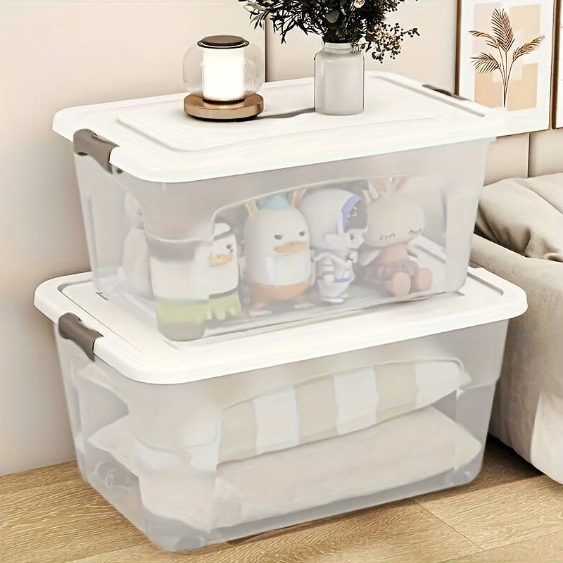 Storage And Organizationcolor Transparent White Style  With Handle And No Wheels