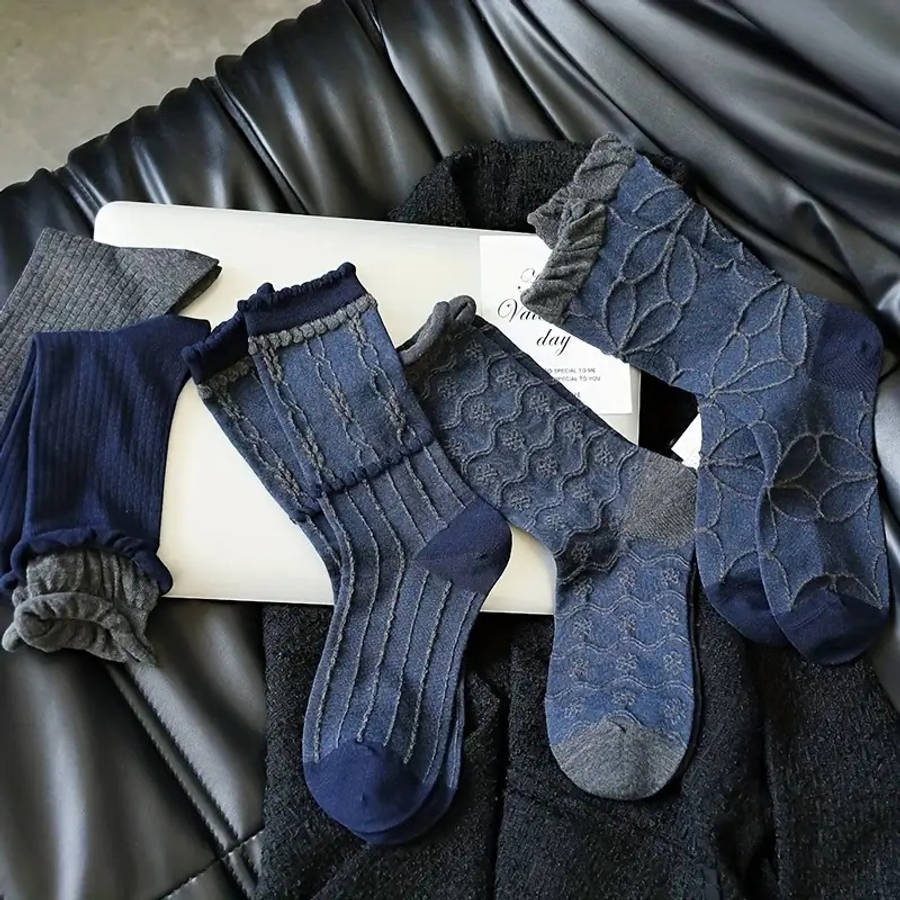 Women S Socks Color Mix 5 Pairs Size Onesize
