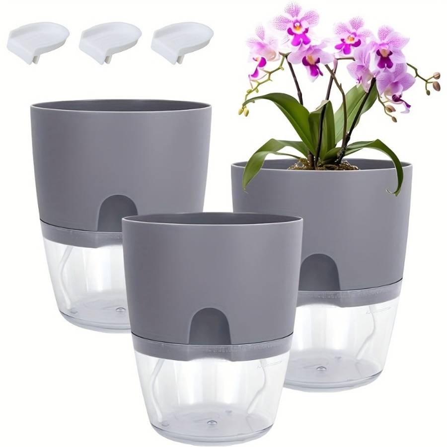 Flowerpot Color Gray 3 Pieces Modell 29