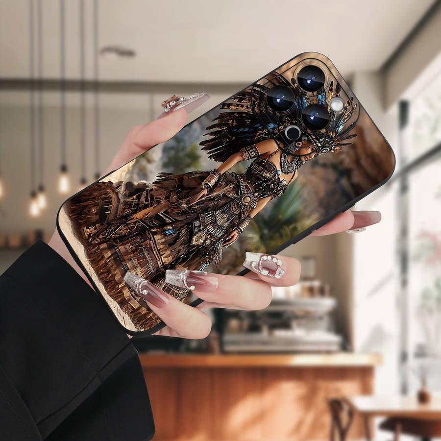 1Pc Black For iPhone 15 Pro Max African Premium Phone Case