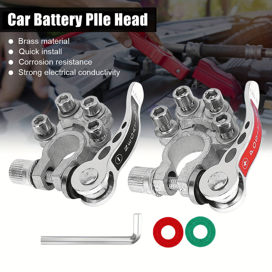 2 Battery Terminal Clip Connectors