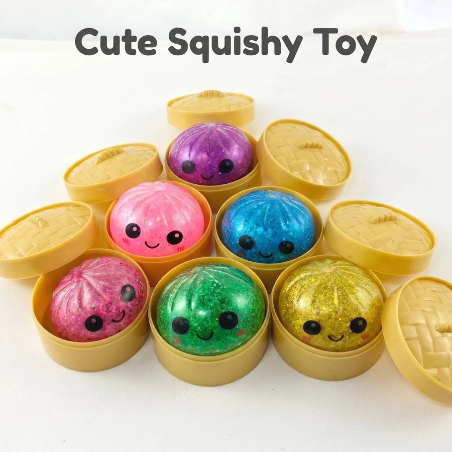 Squeezable Toys Color Random Colors Styles Style 6Pcs Set2 Buns 2 Lids 2 Bases