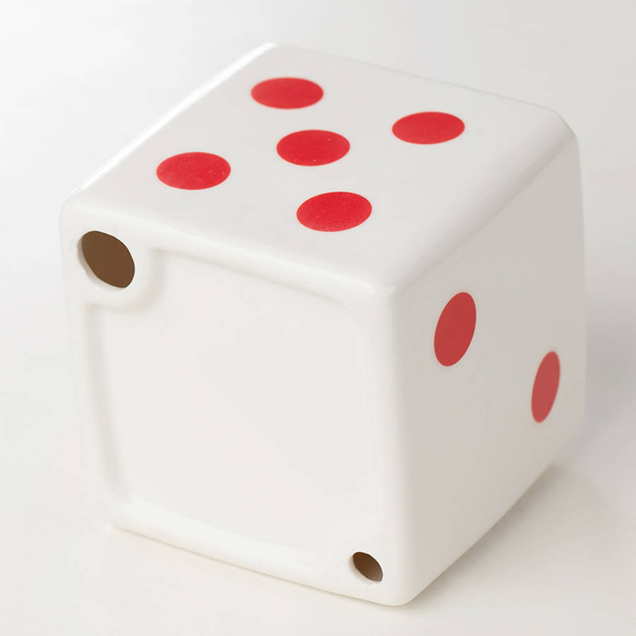 Classic Creative Ceramic Ashtray Dice Shape Storage Table Decoration Model Dot