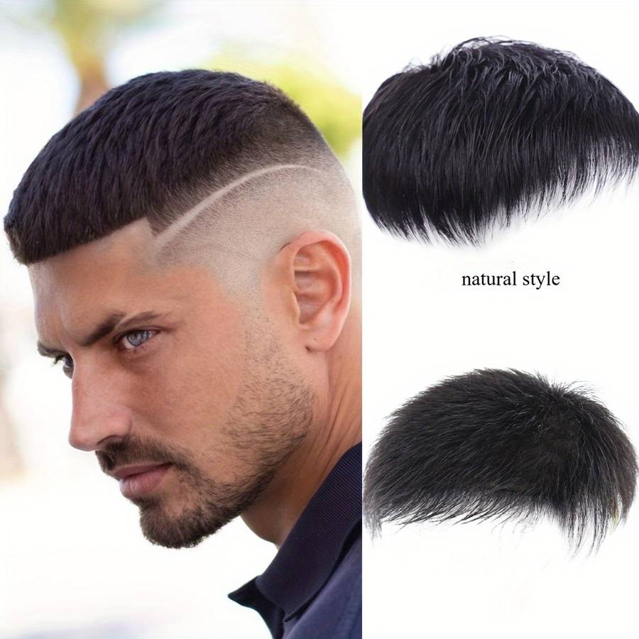 Black B Mens Wigs Hair Length 5.08Cm