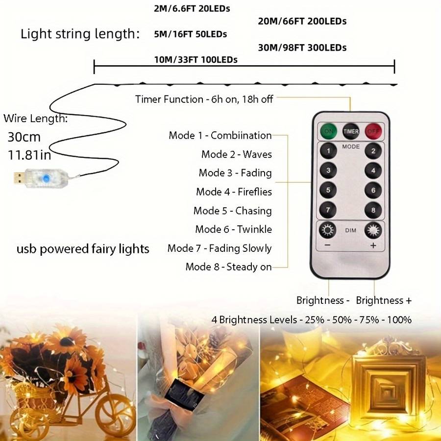 Christmas Lights Blue Size 5M 16.4Ft 50Leds