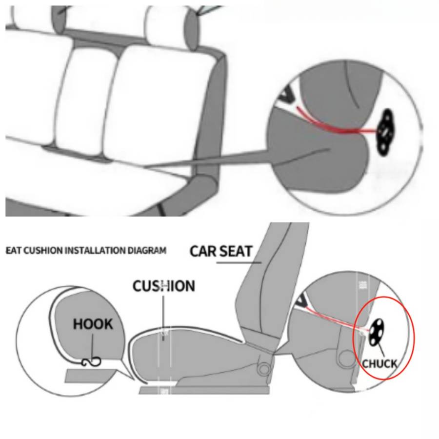 Moonstone Grey Car Seat Cushions For 5 Seats