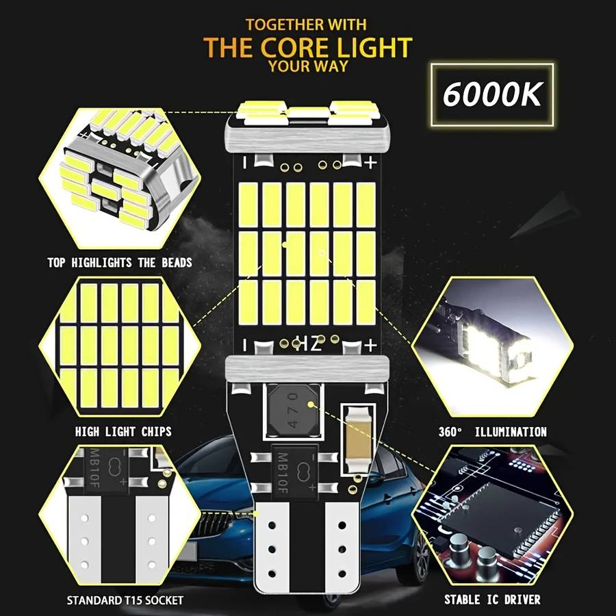 Car Lights Model T15 Quantity 8Pcs