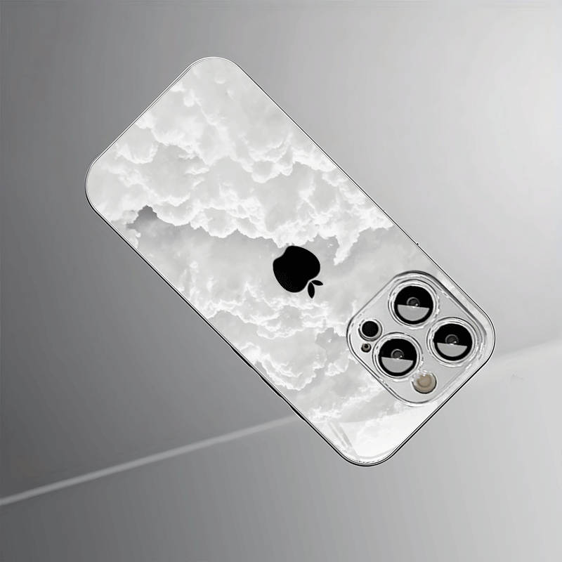 1Pc Silvery For iPhone XR White Cloud Apple Design Phone Case